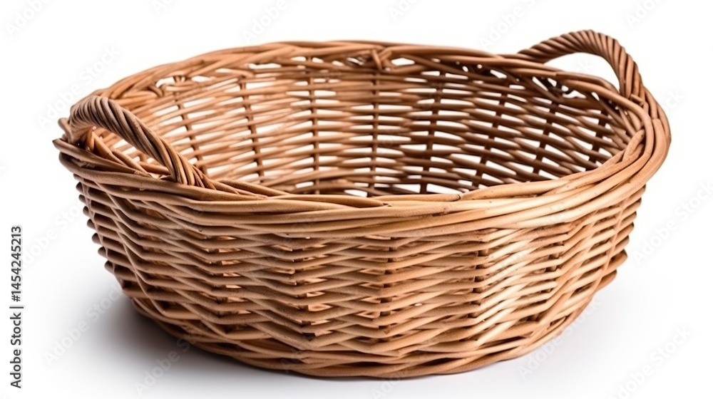 Round woven basket with handles Round woven basket with handles