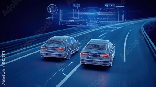 Self-driving cars on a highway