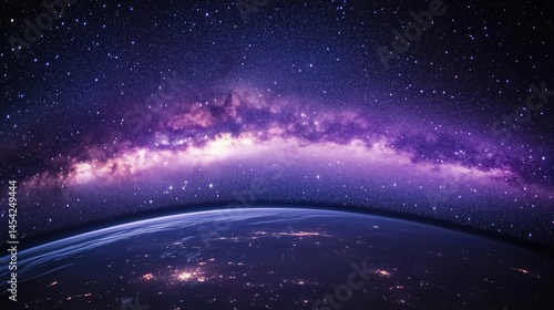 Fototapeta Naklejka Na Ścianę i Meble -  Earth and Milky Way Galaxy