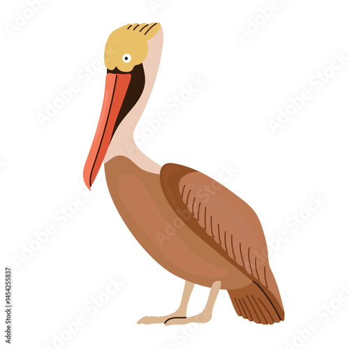 Brown pelican icon clipart avatar logotype isolated illustration