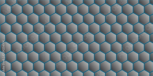 Abstract grey honeycomb texture creates a seamless geometric pattern with hexagonal cells and triangle shapes, forming a modern, light vector design