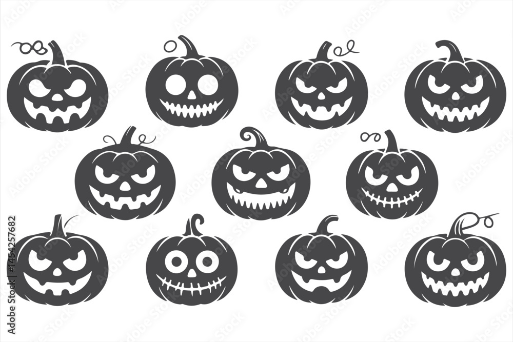 Halloween Jack-O-Lanterns with Unique Faces for Creepy Decor Halloween Jack-O-Lanterns with Unique Faces for Creepy Decor