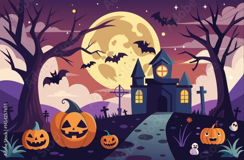 Gloomy Halloween Night Background