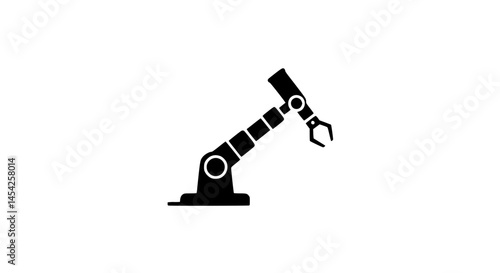 Robot claw, black and white icon