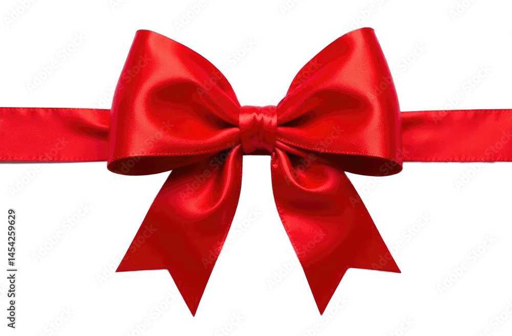 Fototapeta premium PNG format. Red bow without background. Holidays and gifts concept.