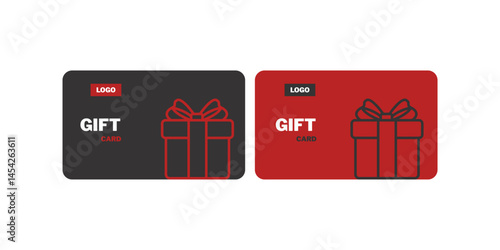 Loyalty card, incentive gift, collect bonus, earn reward, redeem gift, win present, vector mono line icon, linear illustration, outline design 