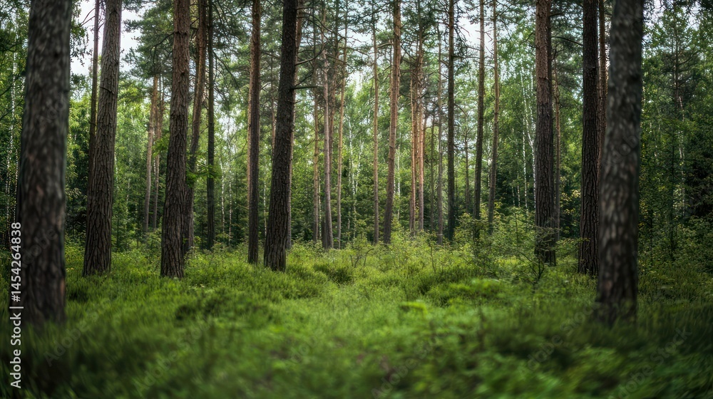 Blurred nature scene, green trees and bokeh for an outdoor portrait setting Blurred nature scene, green trees and bokeh for an outdoor portrait setting