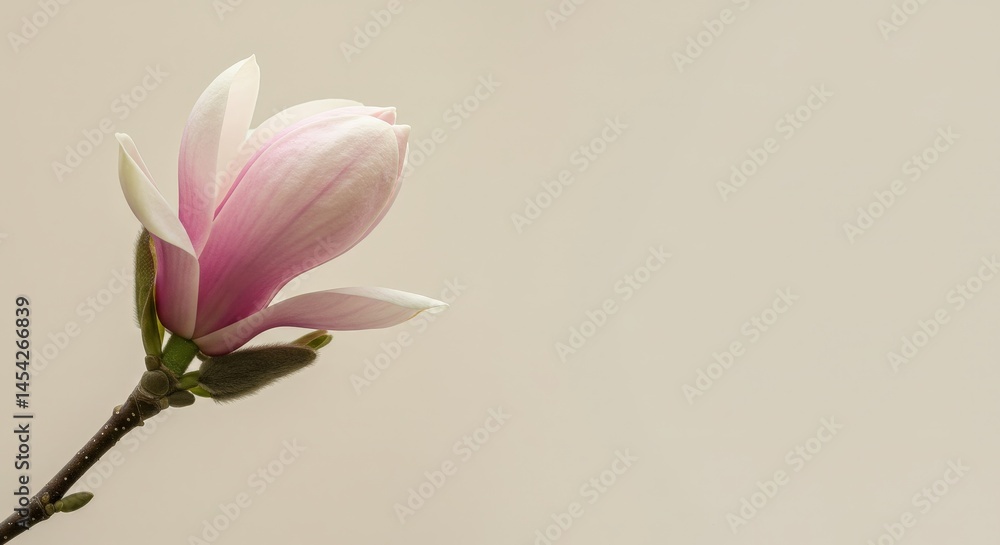 Fototapeta premium Close-up of a pink magnolia flower bud