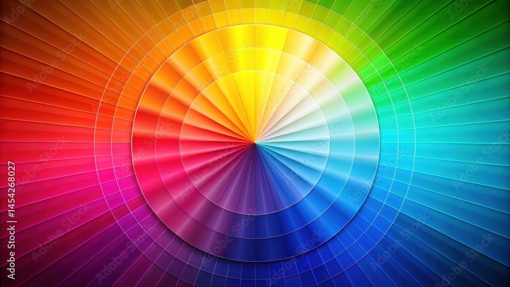 Obraz premium Color wheel with vibrant colors on a gradient background, showcasing the primary and secondary colors in harmony , tints