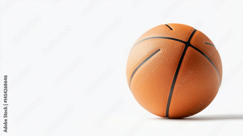 Fototapeta premium Orange basketball on white background with black lines
