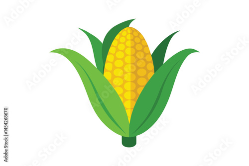 Testy yellow corn illustration isolated on white background