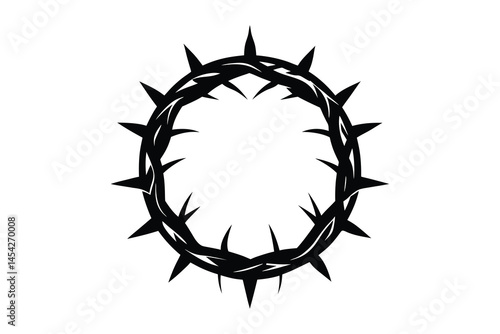 Crown of Thorns black silhouette vector white background