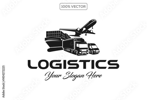 Truck Logo, cargo logo, delivery cargo trucks, Logistic logo pack photo