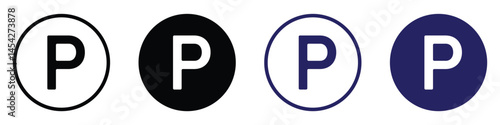 parking icon vector. car parking icon. parking location. parking station. parking point. parking place symbol. letter p sign. parking area sign. vector illustration on transparent background.