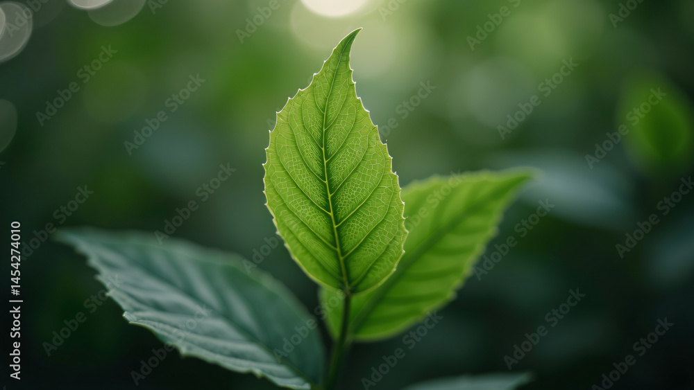 Close-up of Green Leaves with Blurred Background Close-up of Green Leaves with Blurred Background