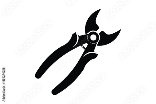 Hand pruner vector flat icon on white background