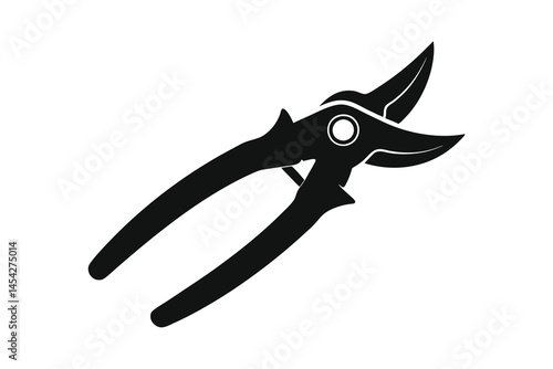 hand pruner silhouette vector illustration on white background