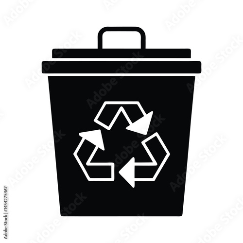 compost bin recycle icon vector art silhouette