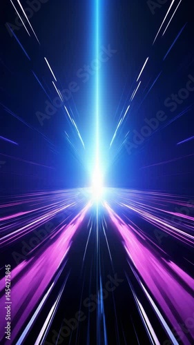 A vibrant light beam piercing through a colorful space, symbolizing innovation and speed.