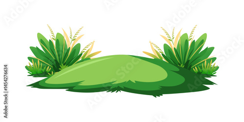 Shrub bush shrubbery tree simple abstract flat cartoon vector illustration. Set of garden green plant isolated on white background. Eco element, foliage silhouette, stylized ecology decorative object