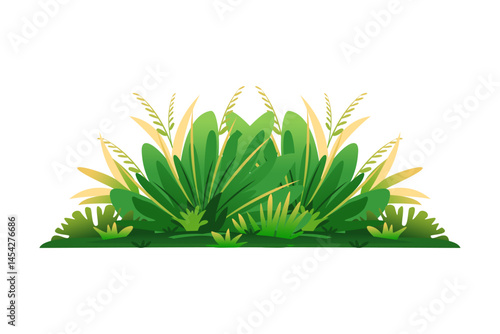 Shrub bush shrubbery tree simple abstract flat cartoon vector illustration. Set of garden green plant isolated on white background. Eco element, foliage silhouette, stylized ecology decorative object