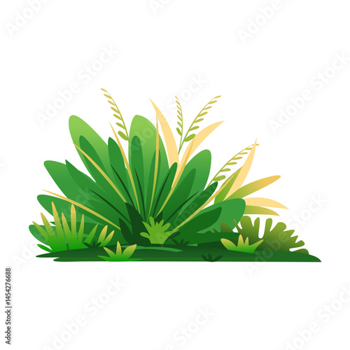 Shrub bush shrubbery tree simple abstract flat cartoon vector illustration. Set of garden green plant isolated on white background. Eco element, foliage silhouette, stylized ecology decorative object