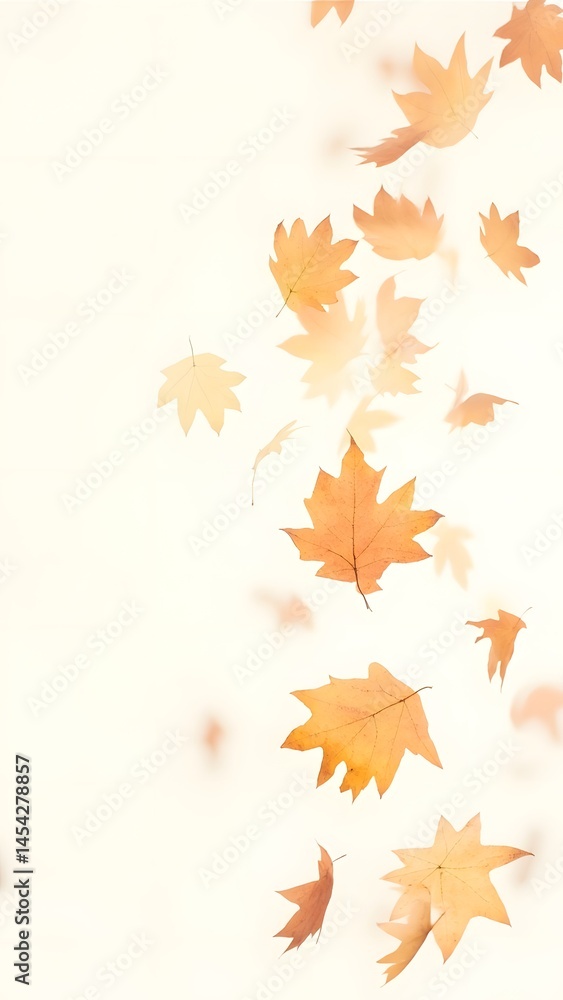 Golden Fall Leaves on a Warm Abstract Backdrop Golden Fall Leaves on a Warm Abstract Backdrop