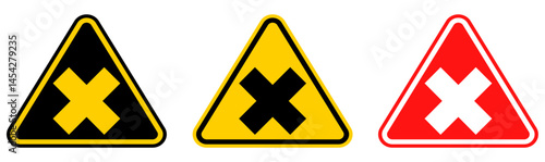 set Attention harmful radiation sign Symbols design template vector illustration