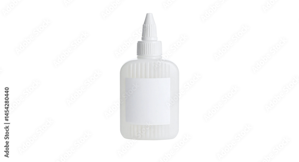 Isolated white plastic bottle is a blank container for liquid medicine or health care drops Isolated white plastic bottle is a blank container for liquid medicine or health care drops