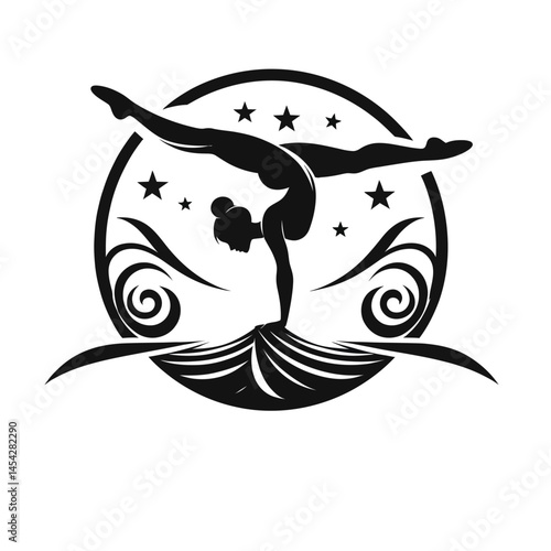 Gymnast logo vector isolated on white background
