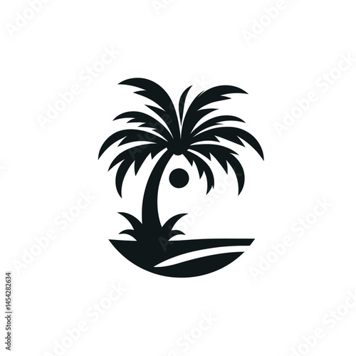 Palm tree silhouette vector  logo
