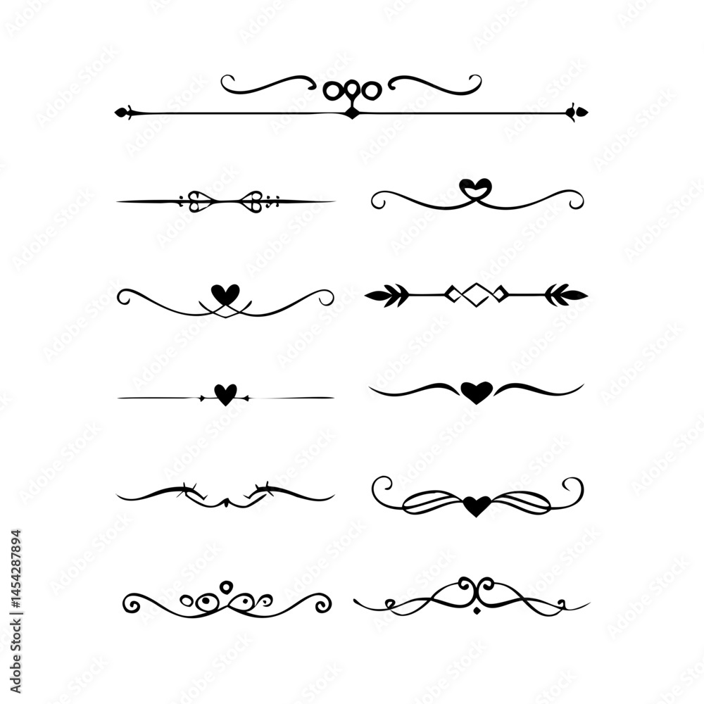 Text dividers doodle set. Wedding decorative elements. Divider ornament, borders, vintage line separators. Hand drawn vector illustration isolated on white background. Gold text dividers doodle set.
Text dividers doodle set. Wedding decorative elements. Divider ornament, borders, vintage line separators. Hand drawn vector illustration isolated on white background. Gold text dividers doodle set.
