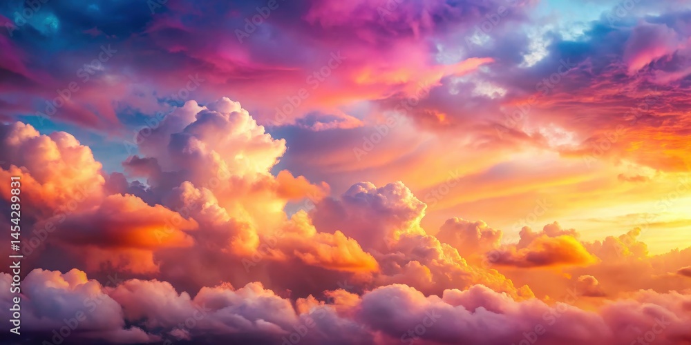 Obraz premium Softly glowing clouds float across a vibrant sky