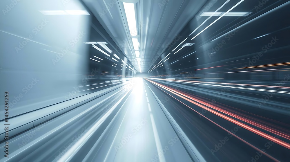 Futuristic Cityscape with Speeding Lights – High-Tech Urban Skyline at Night with Motion Blur Futuristic Cityscape with Speeding Lights – High-Tech Urban Skyline at Night with Motion Blur
