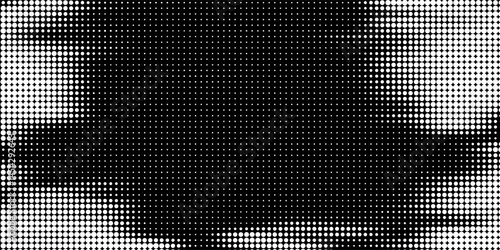 Grunge halftone gradient background. Faded grit noise texture. White and black sand wallpaper. Retro pixelated backdrop. Anime or manga style comic overlay. Vector graphic design textured template