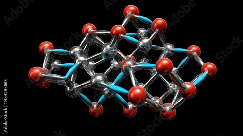 Complex molecular structure of crystalline material. photo