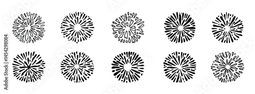 starburst hand drawn, vector illustration.