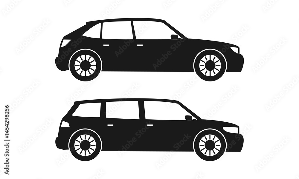 Set of hatchback minivan car ... Set of hatchback minivan car ...