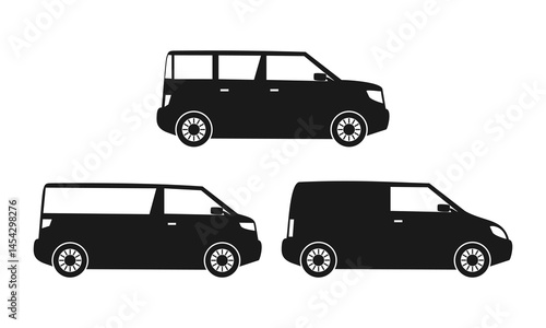 Set of minivan illustration v...