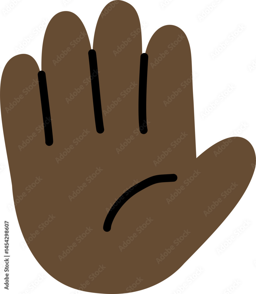 Fototapeta premium Cute Hello Emoji with Dark Skin
