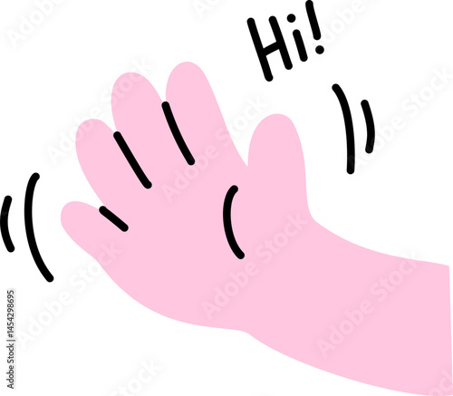 Hello Emoji With Pink Skin Color