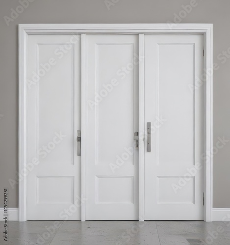 Wallpaper Mural Sleek white wooden doors, open & closed states, studio shot ,  isolated,  real estate,  house Torontodigital.ca