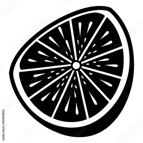 lemon round slice vector icon on white background