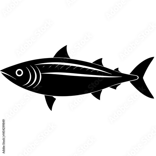 mackerel vector icon on white background 
