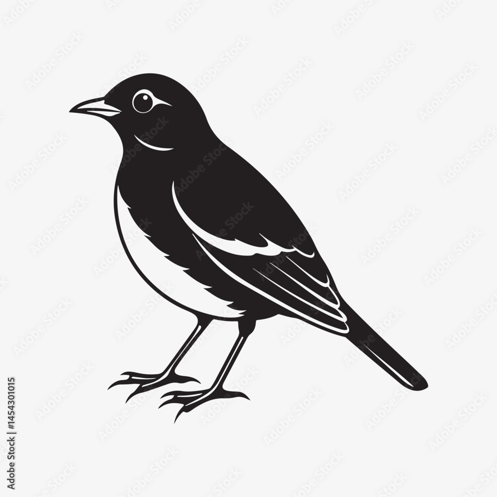 american robin silhouette black vector american robin silhouette black vector