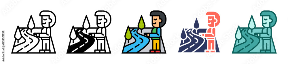 Distance multiple icon Distance multiple icon