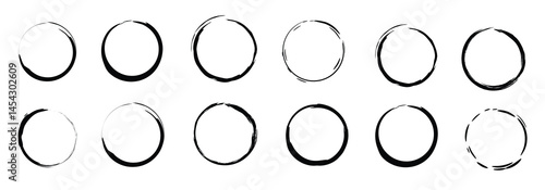 Circle vector design with brush