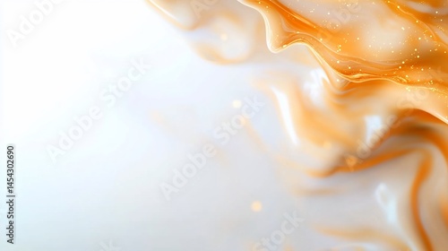 Wallpaper Mural Swirling gold liquid cascading over a white background with subtle glitter Torontodigital.ca