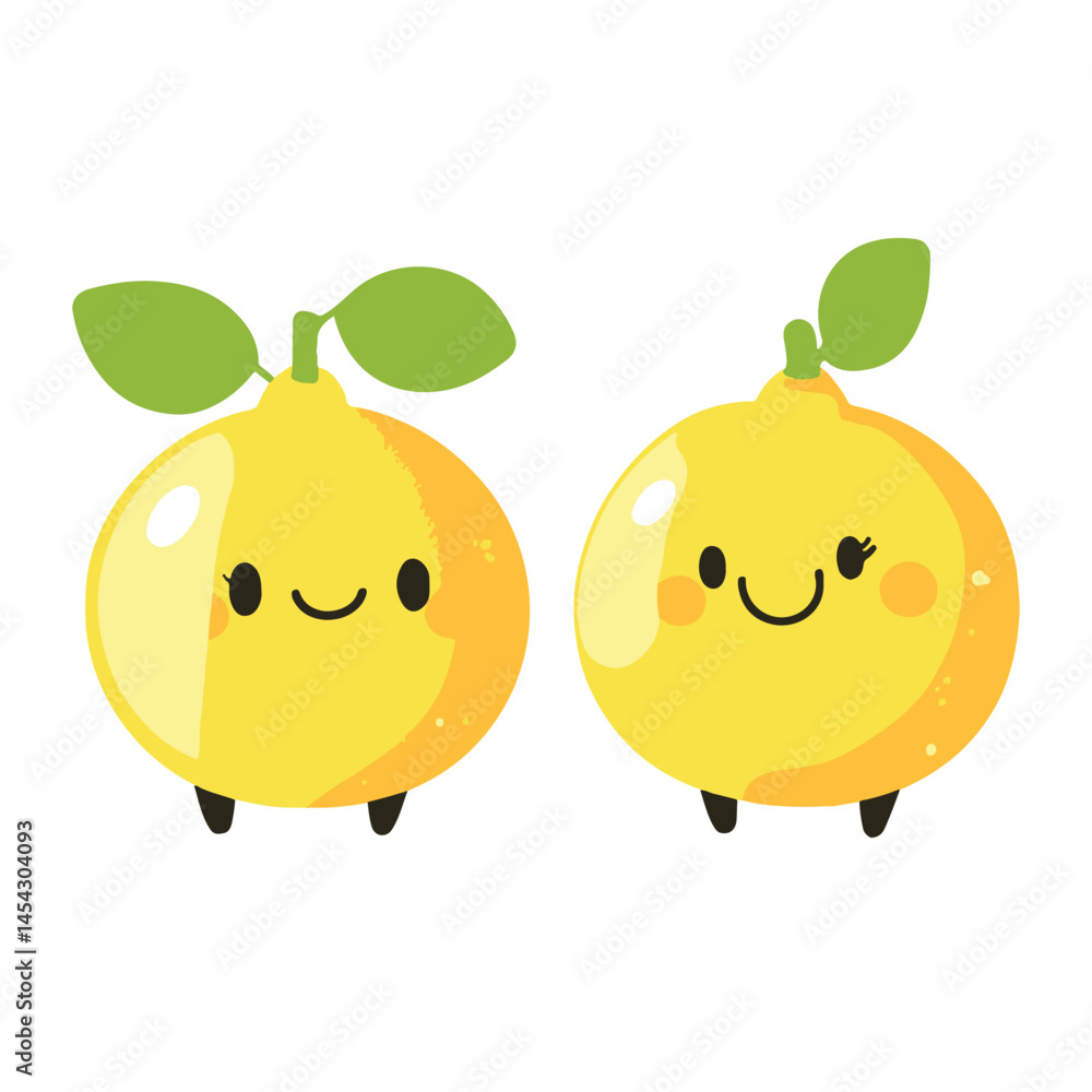 Fototapeta premium Flat vector illustration of a lemon 
