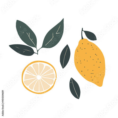 Flat vector illustration of a lemon 